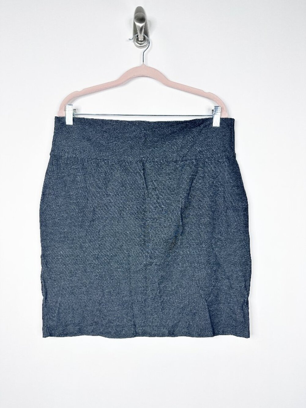 Eileen Fisher Mini Pencil Skirt Heather Charcoal Gray Large #A2073